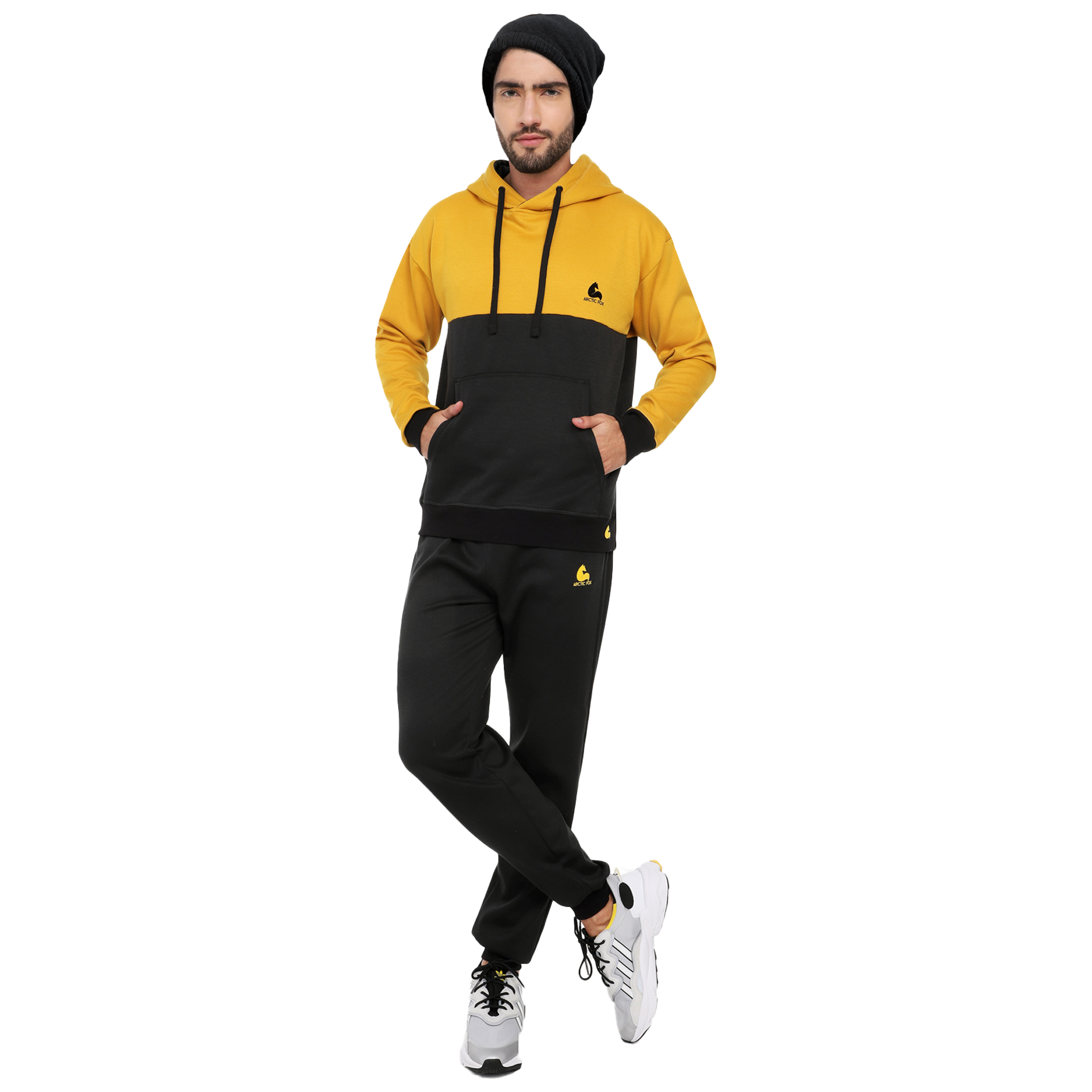 Conjunto deportivo sudadera Hombre | Hoodie Mostaza Negro | Corte Inglés |