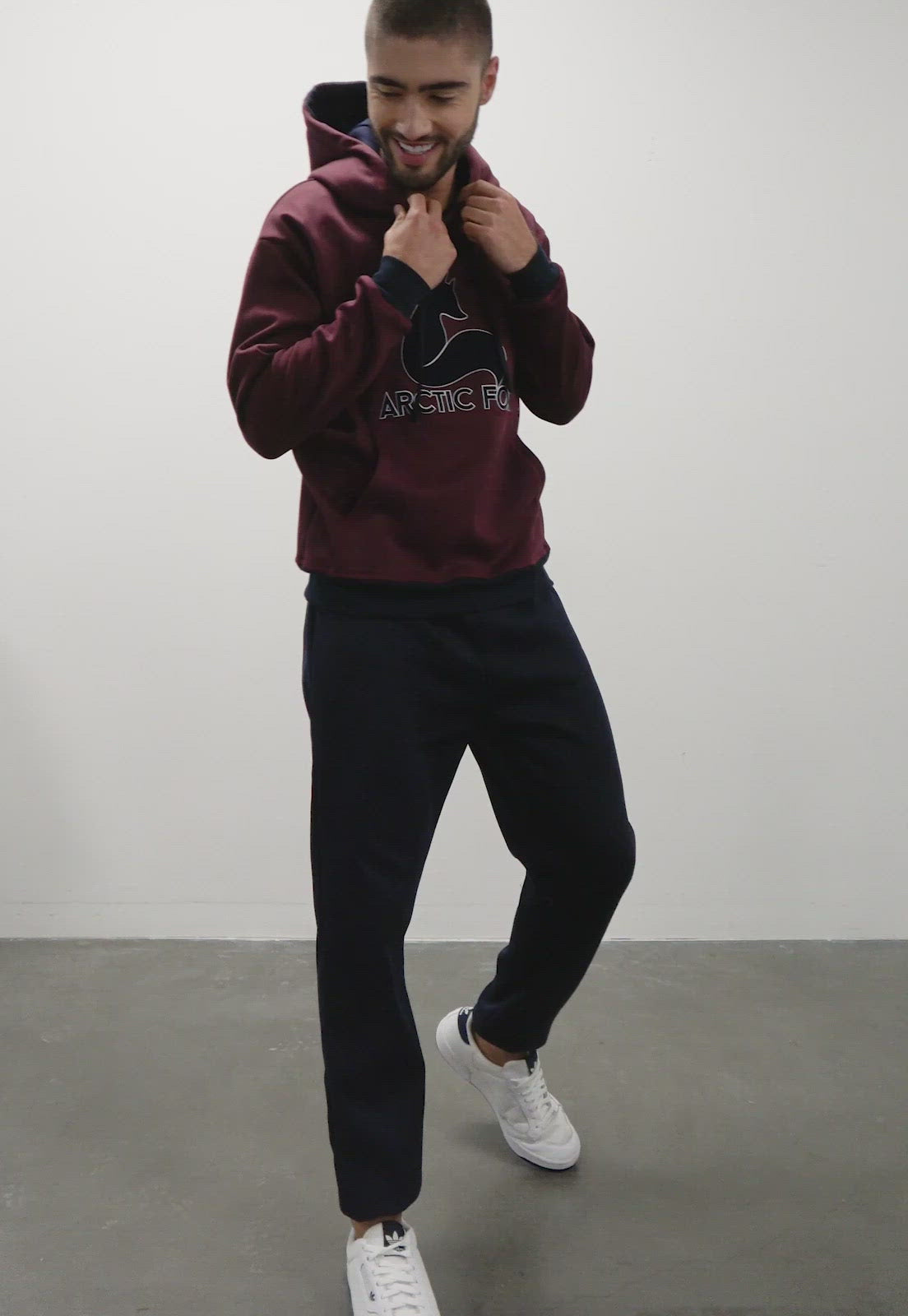 Sudadera para Hombre | Hoodie Vinotinto y Azul | Arctic Fox |