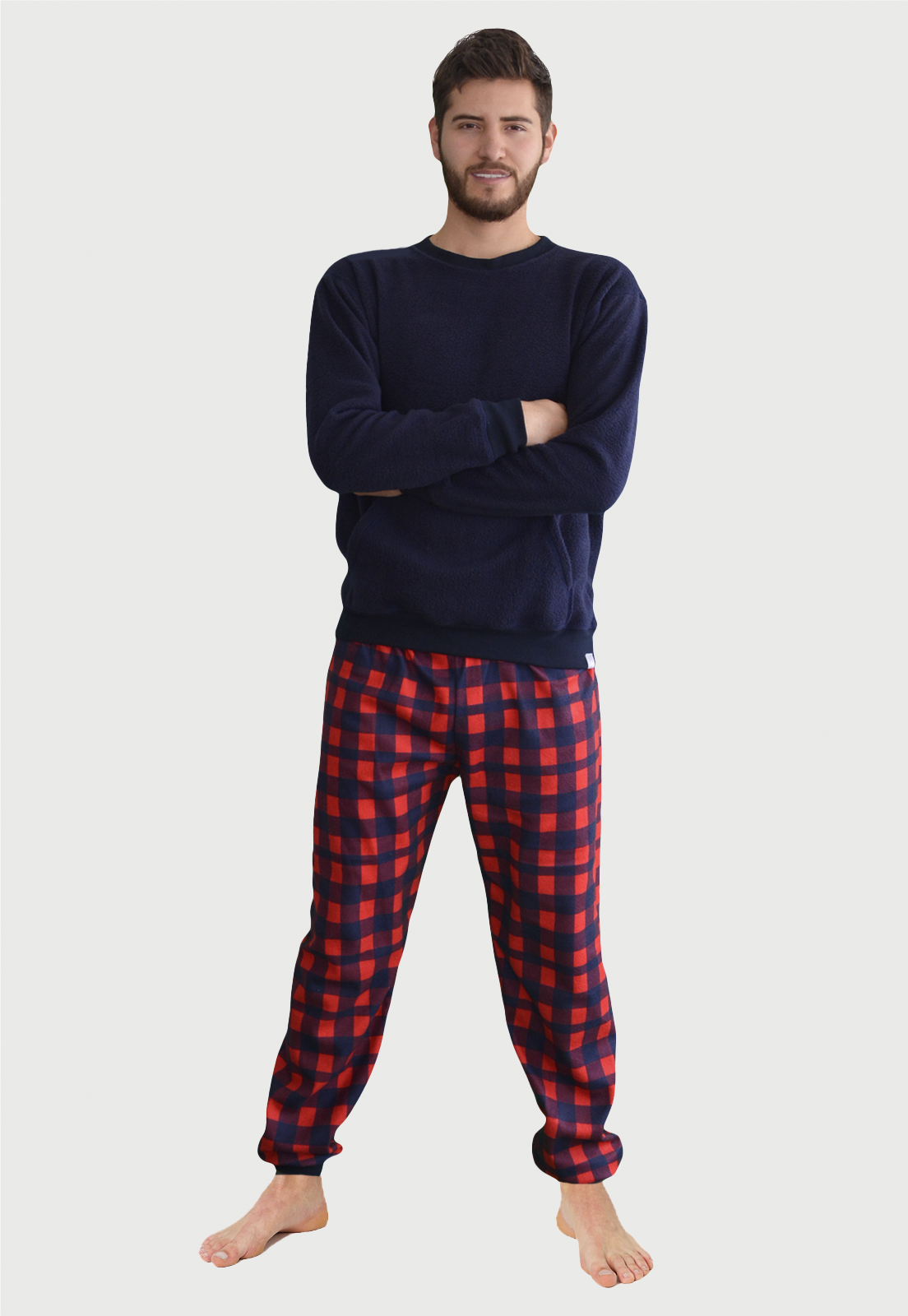 Pijama Termica Hombre Azul Roja | Leñador |Fleece y Dulce Abrigo|