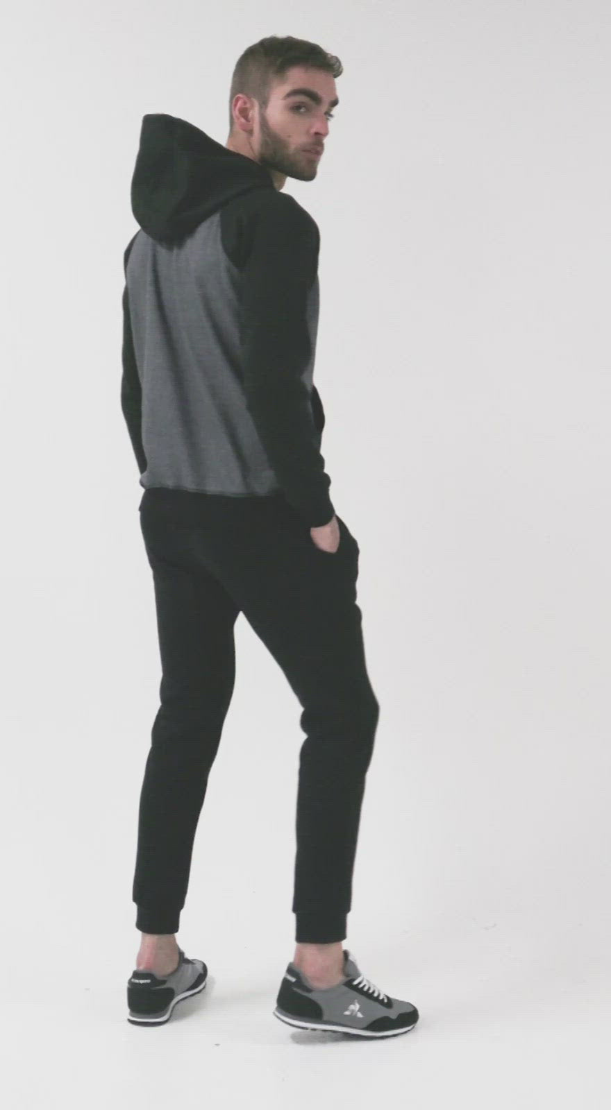 Buzo Hoodie para Hombre | Negro y Gris | Zorro Salvaje