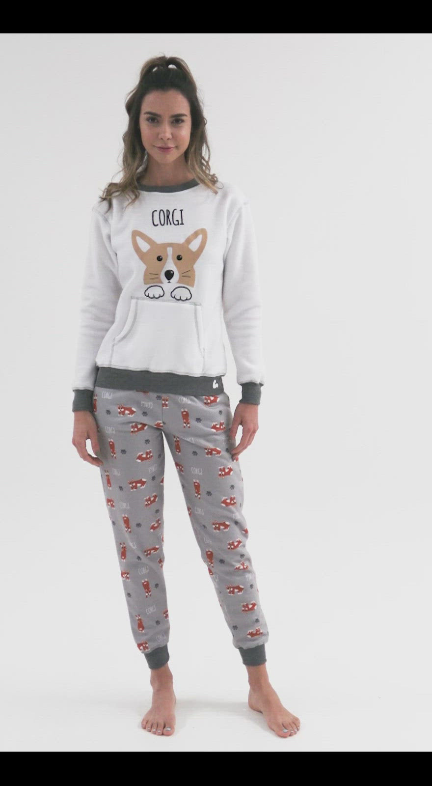 Pijama para Mujer | Corgi | en Fleece y Dulce Abrigo