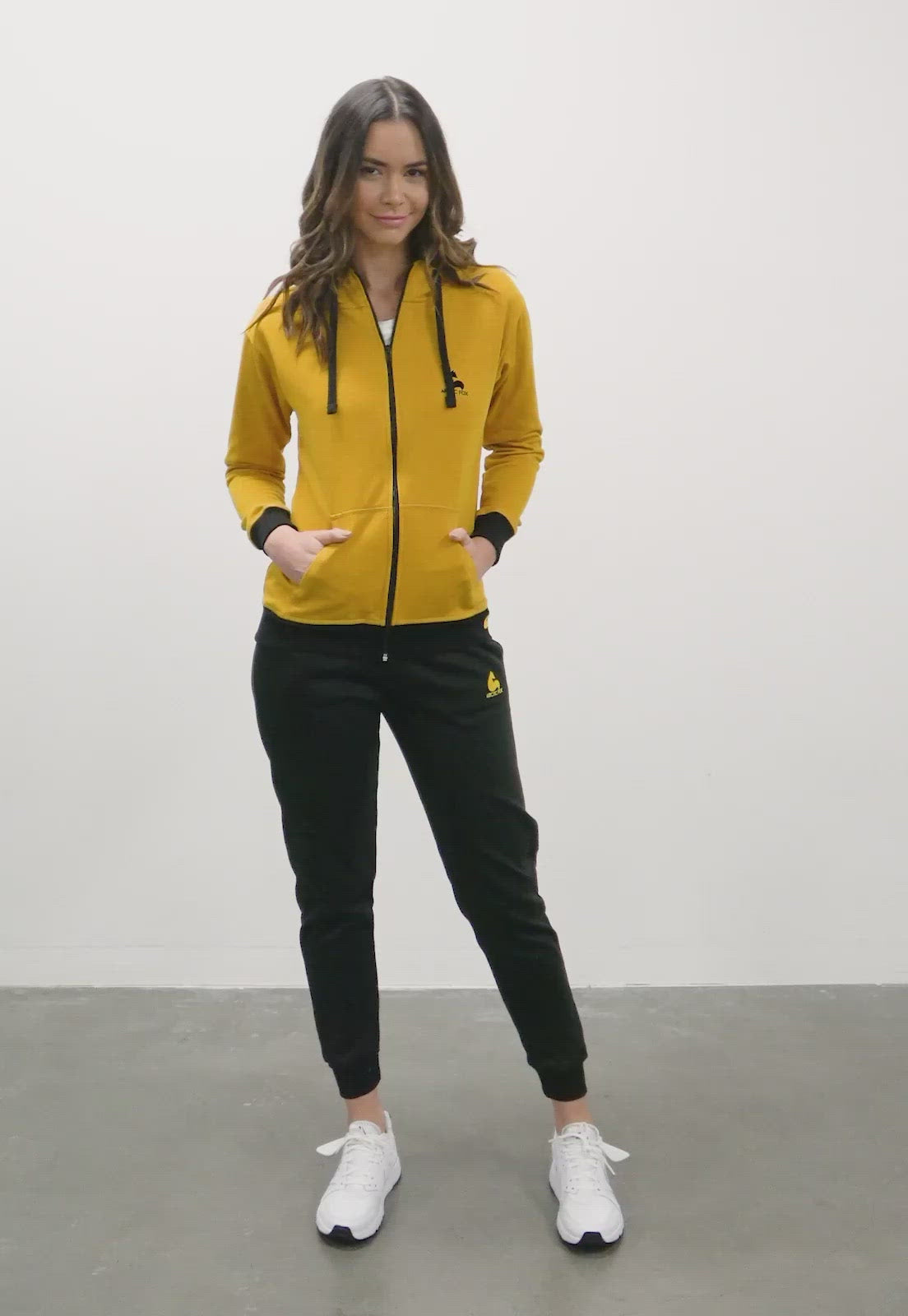 Conjunto de Sudadera para Mujer | Chaqueta Hoodie Mostaza | Arctic Fox |