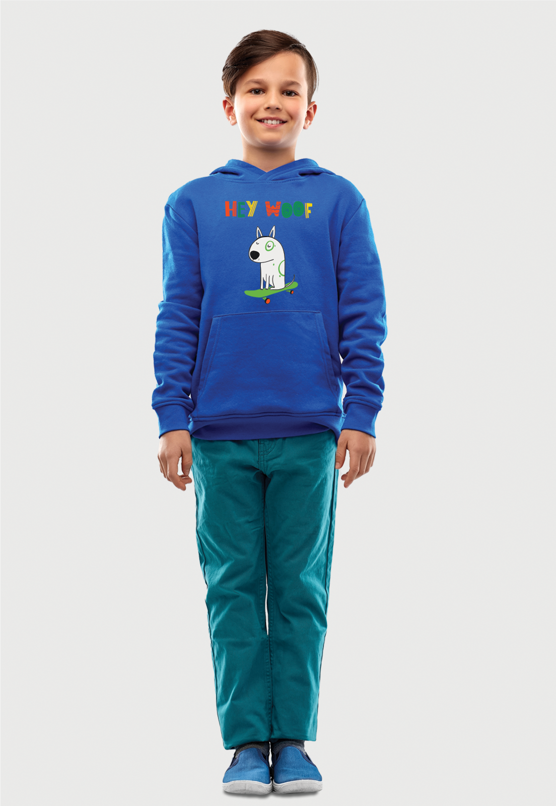 Buzo hoodie para niños | saco capota | perrito en patineta | Arctic Fox
