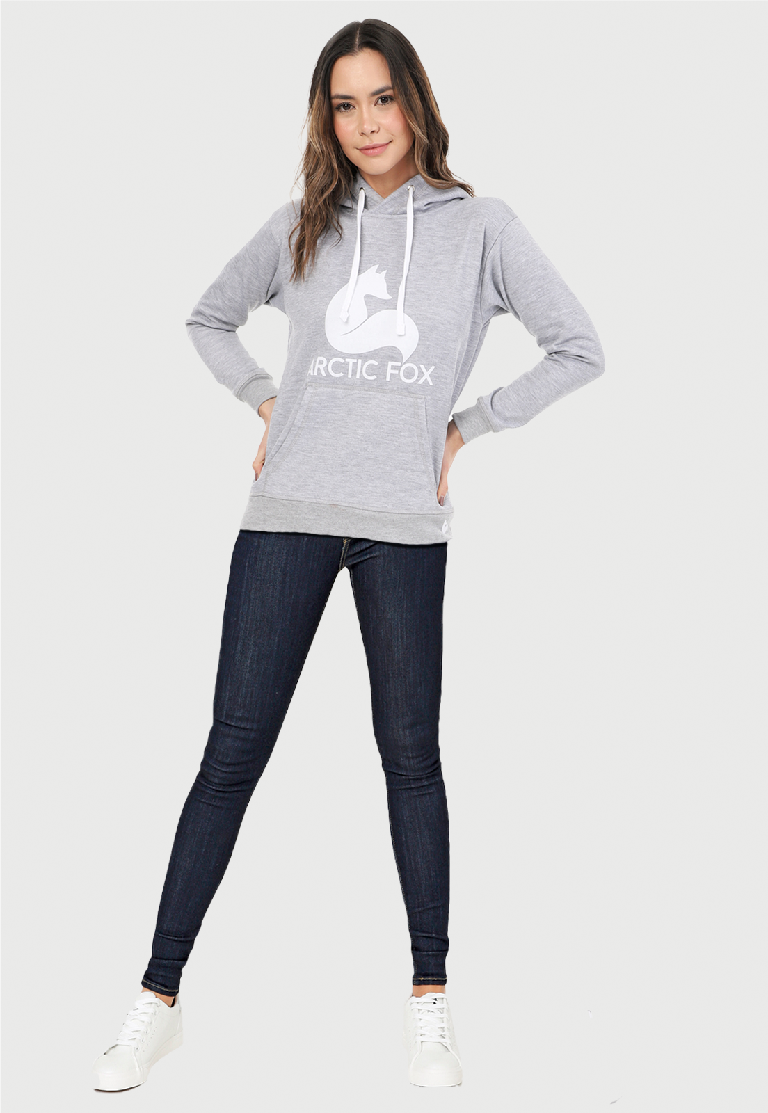 Buzo Hoodie para Mujer | Gris Claro | Arctic Fox