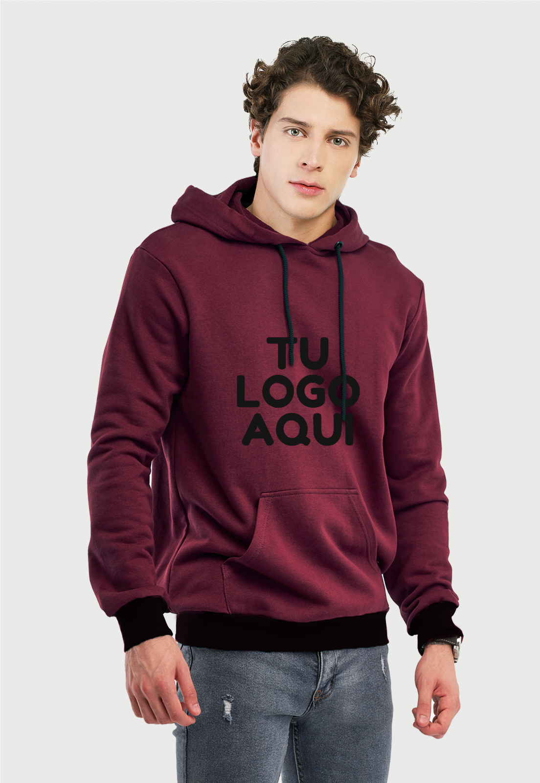 Buzo Hoodie Empresarial para Hombre  | Vinotinto