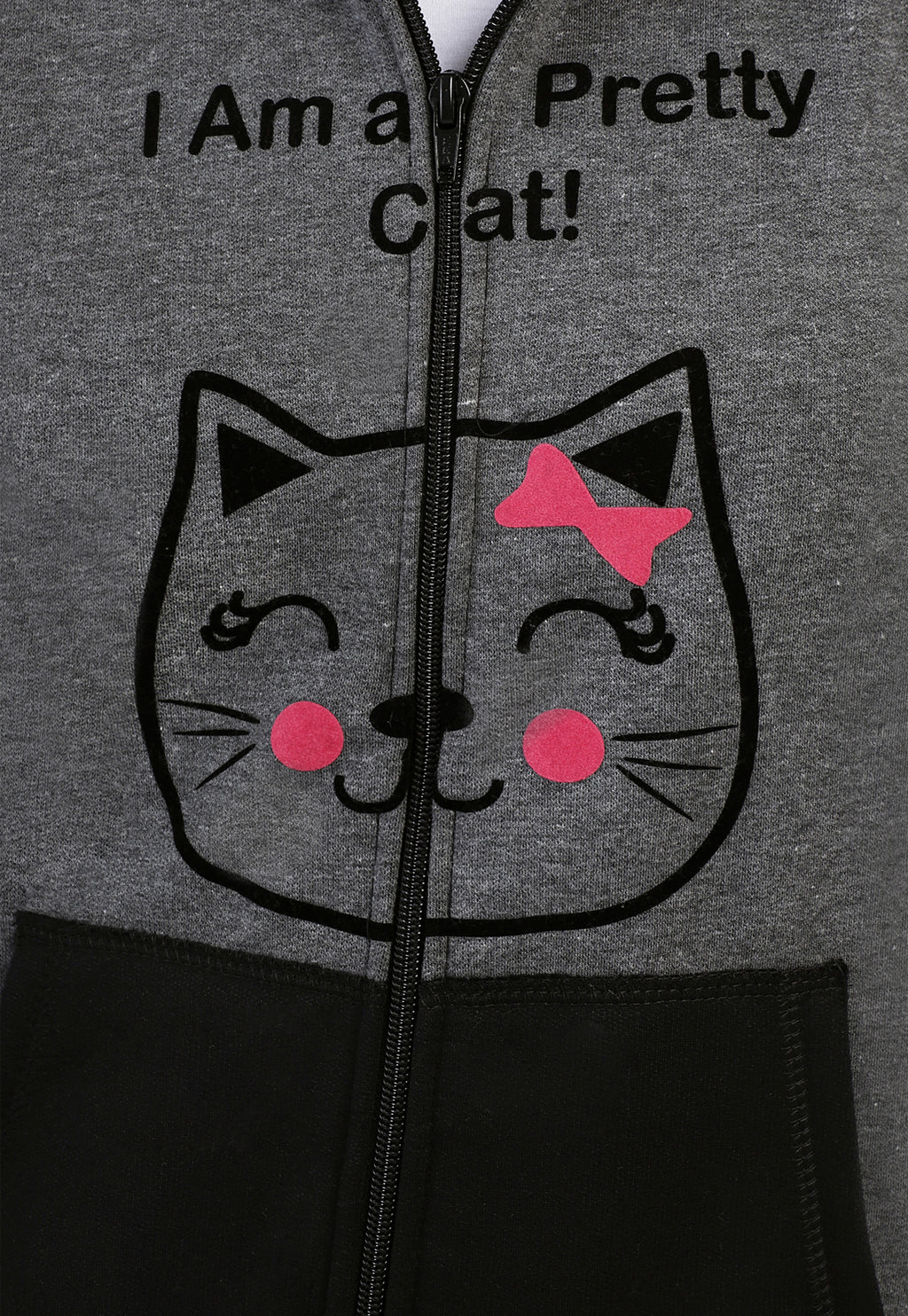 Chaqueta Hoodie para Mujer | Gris y Negra | Gata Pretty Cat