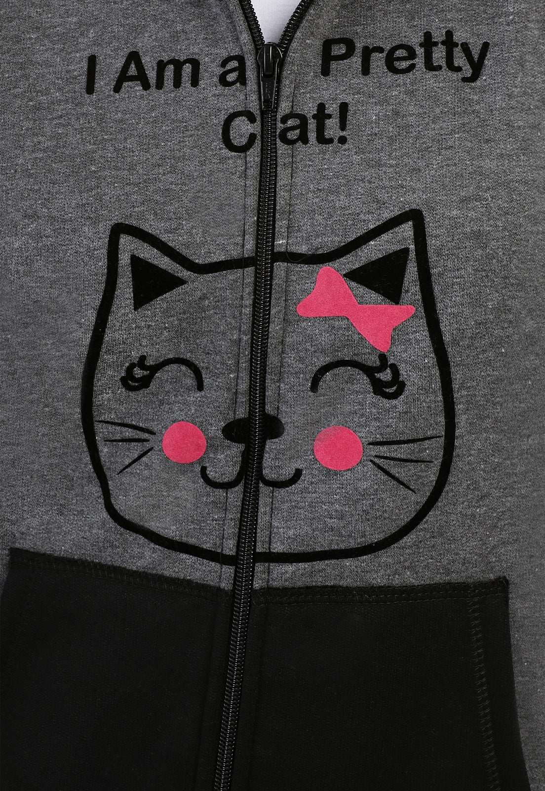 Chaqueta Hoodie para Mujer | Gris y Negra | Gata Pretty Cat