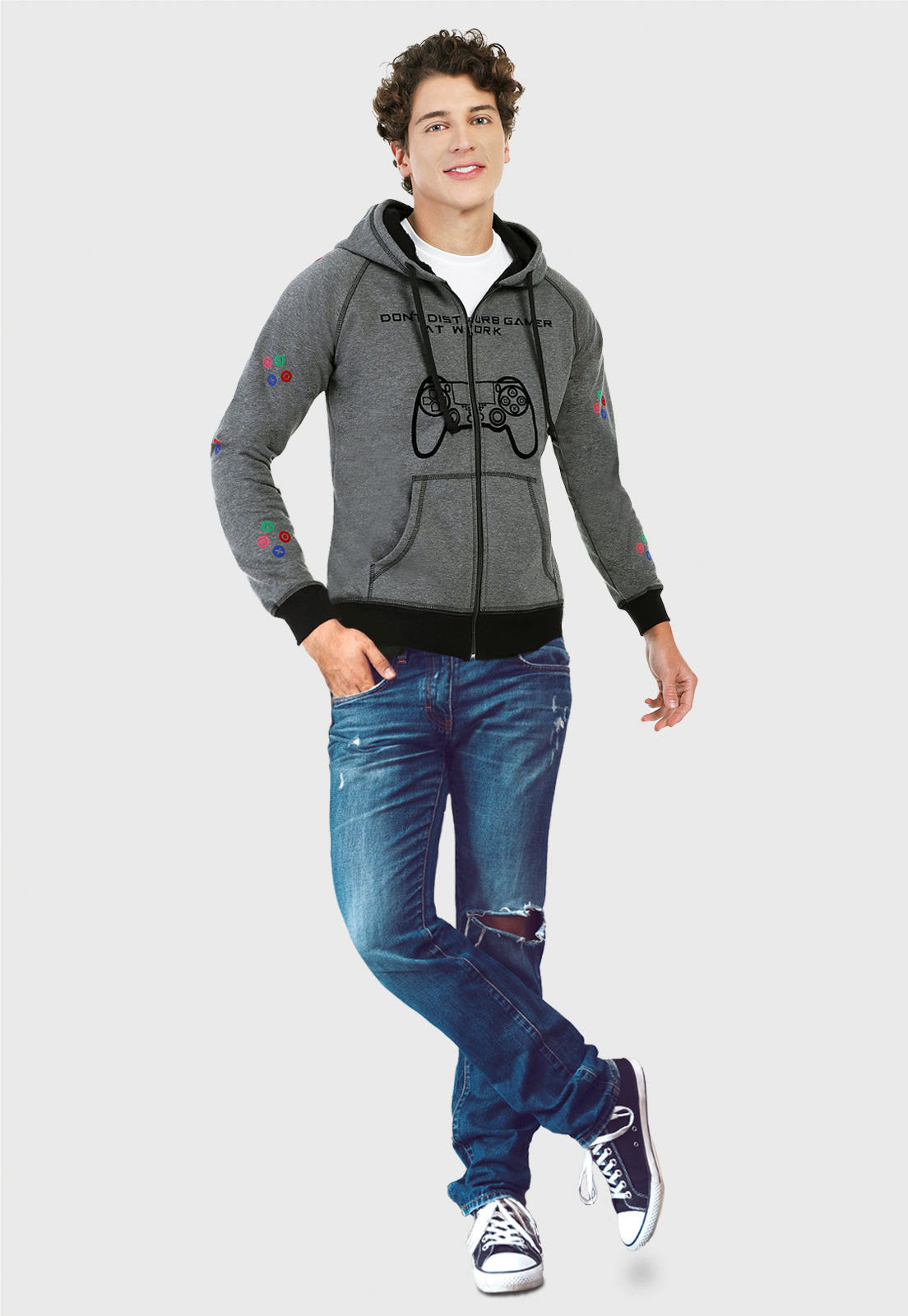 Chaqueta Hoodie para Hombre | Gris | Gamer