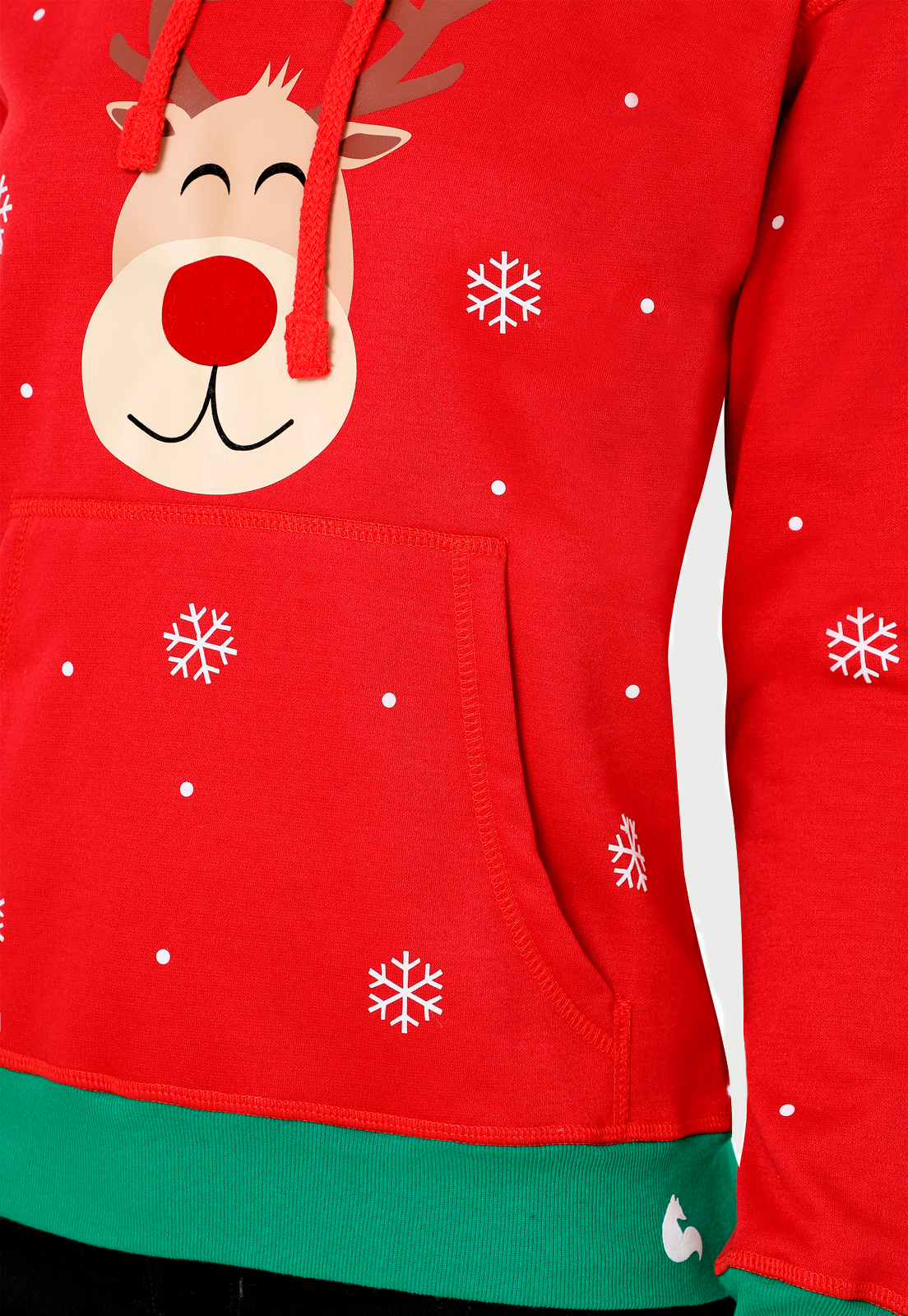 Buzo Hoodie para Mujer | Rojo | Colección Navidad Rudolph