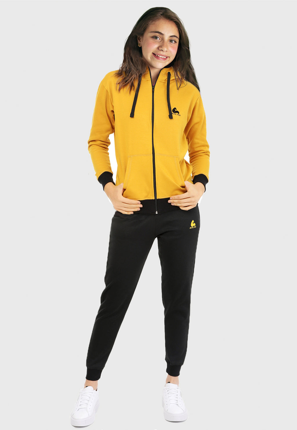 Conjunto de Sudadera para Niña | Chaqueta Hoodie Mostaza | Arctic Fox