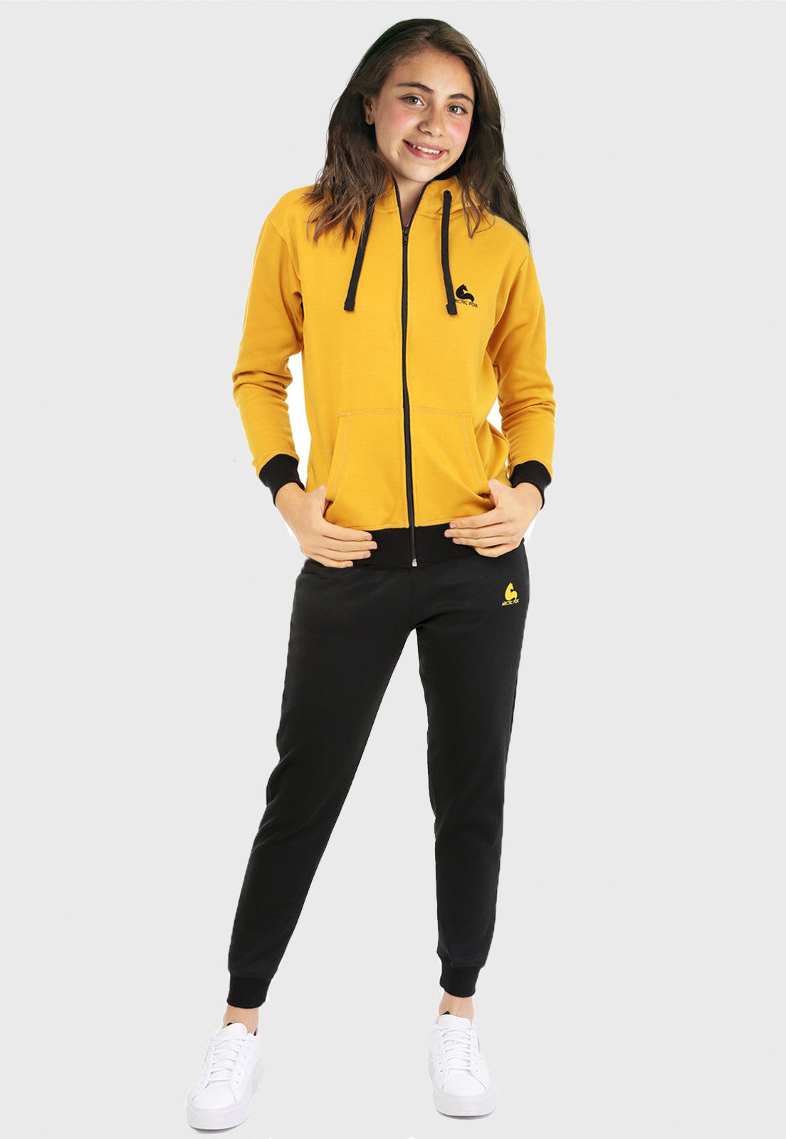Conjunto de Sudadera para Niña | Chaqueta Hoodie Mostaza | Arctic Fox