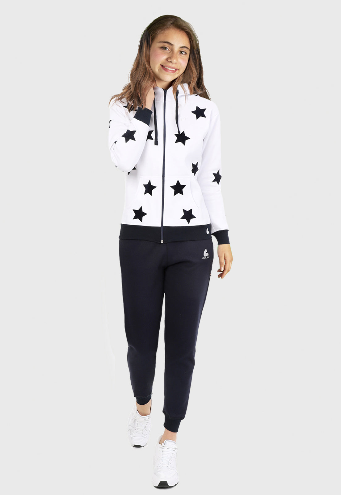 Conjunto de Sudadera para Niña | Chaqueta Hoodie Blanca | Estrellas