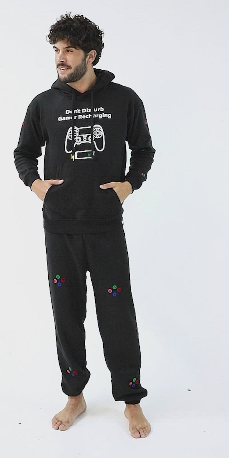 Pijama Termica Hombre Negra | Gamer | Fleece |