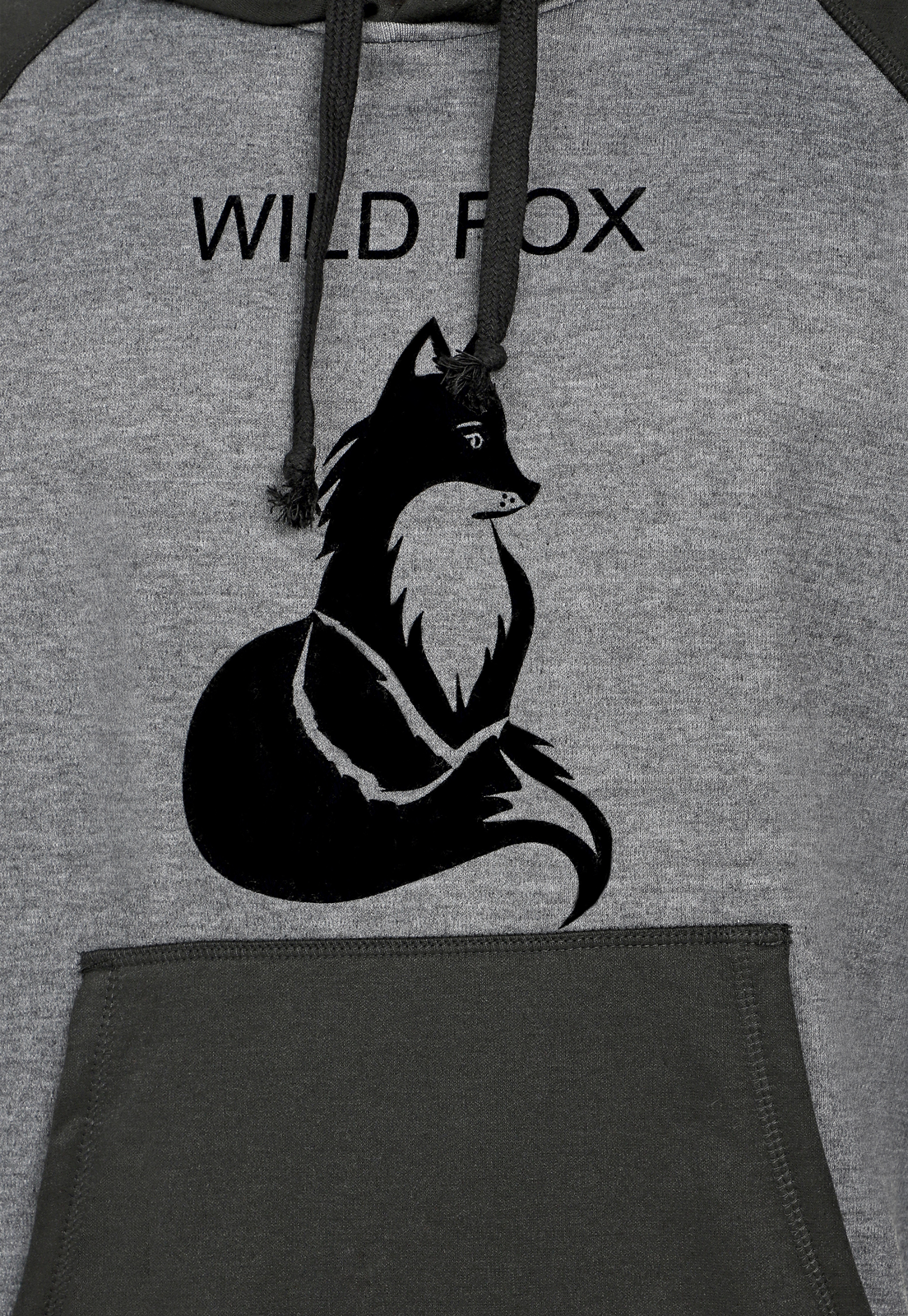 Buzo Hoodie para Hombre | Negro y Gris | Zorro Salvaje