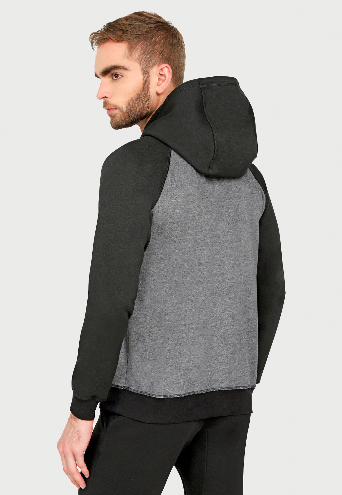 Buzo Hoodie para Hombre | Negro y Gris | Zorro Salvaje