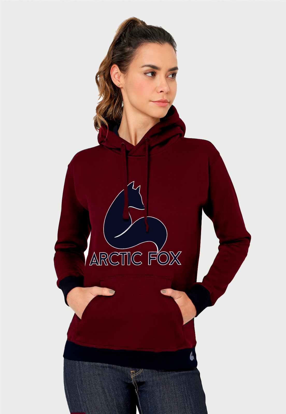 Buzo Hoodie para Mujer | Vinotinto azul | Arctic Fox