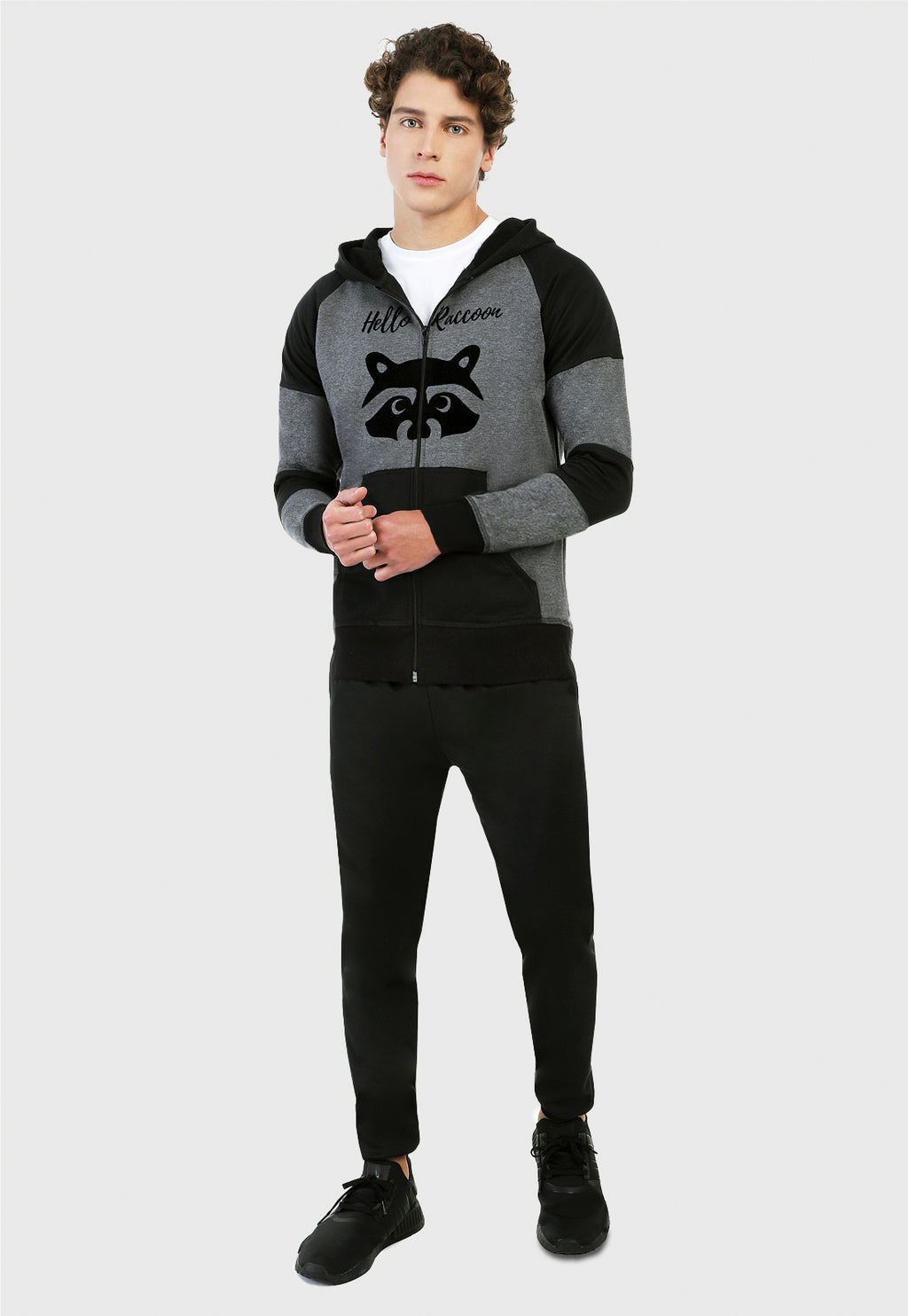 Chaqueta para Hombre | Gris y Negra | Mapache