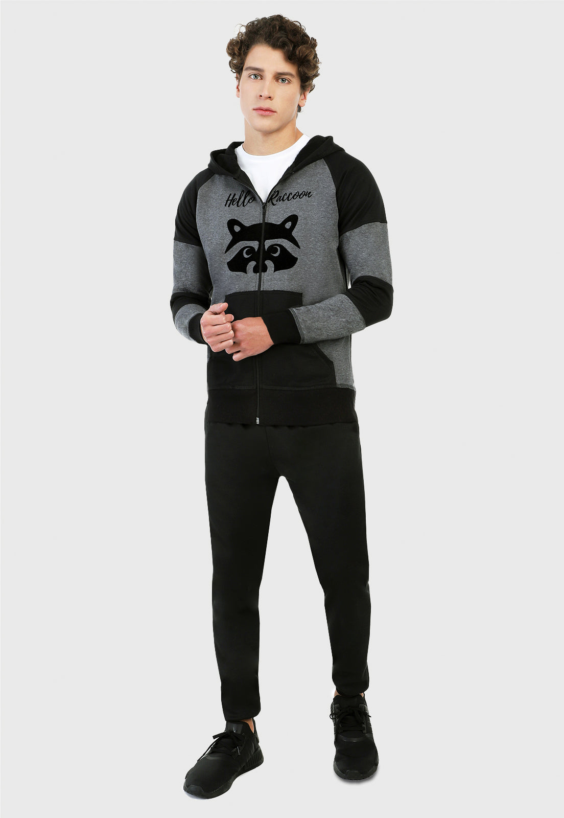 Chaqueta para Hombre | Gris y Negra | Mapache