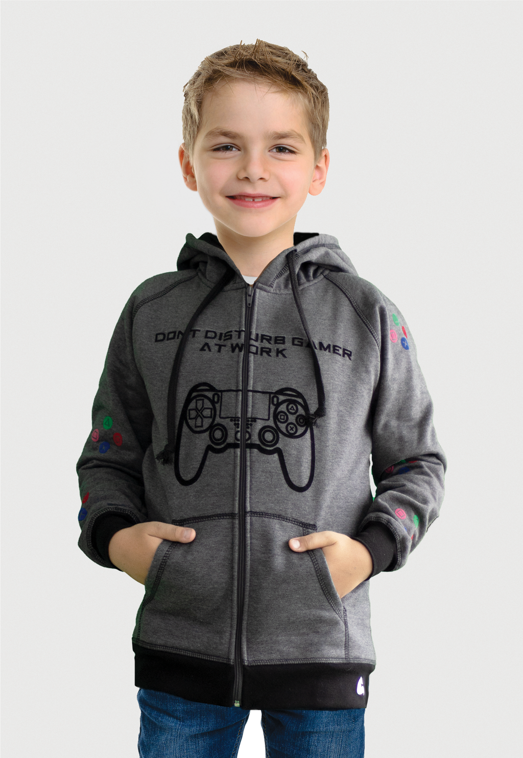 Chaqueta Hoodie para Niño Gris | Gamer