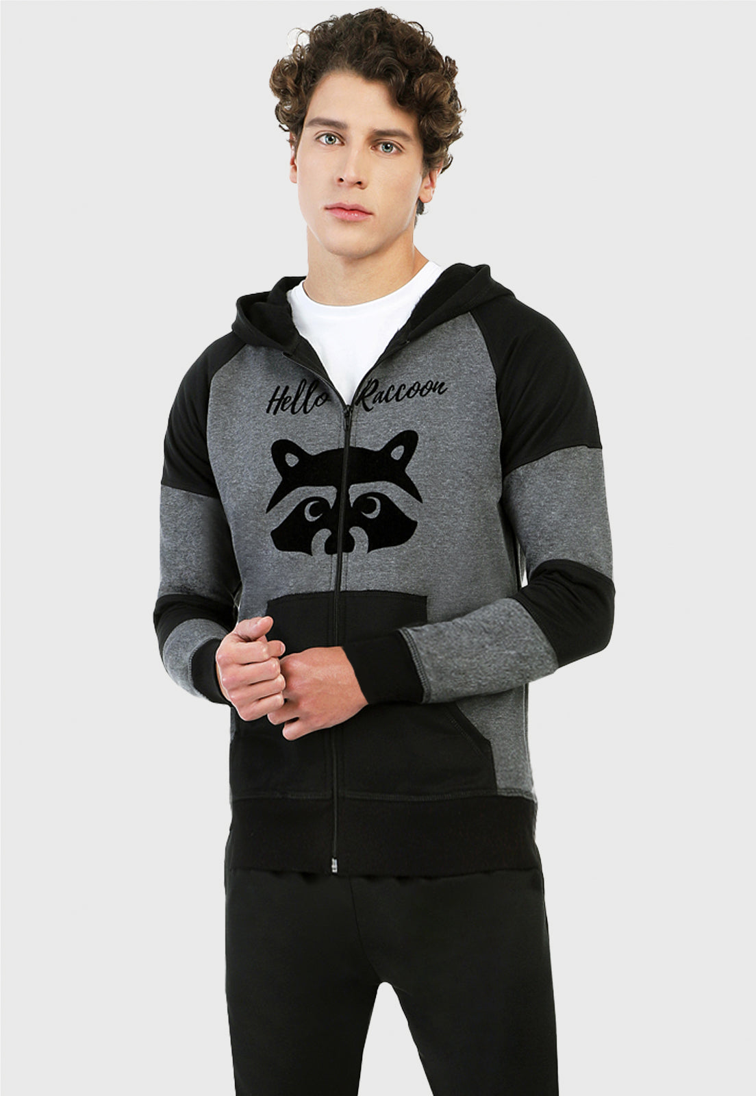 Chaqueta para Hombre | Gris y Negra | Mapache