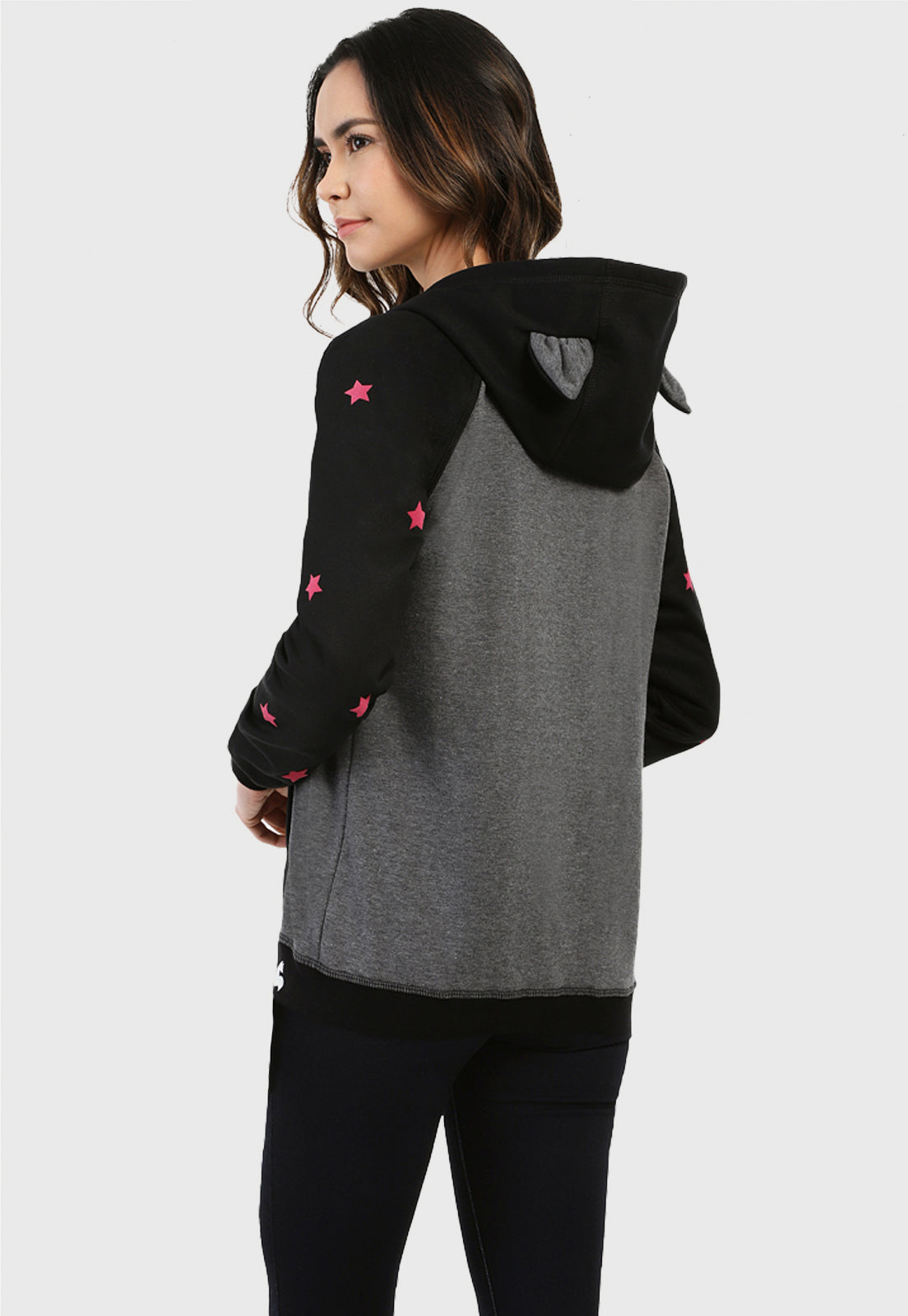 Chaqueta Hoodie para Mujer | Gris y Negra | Gata Pretty Cat