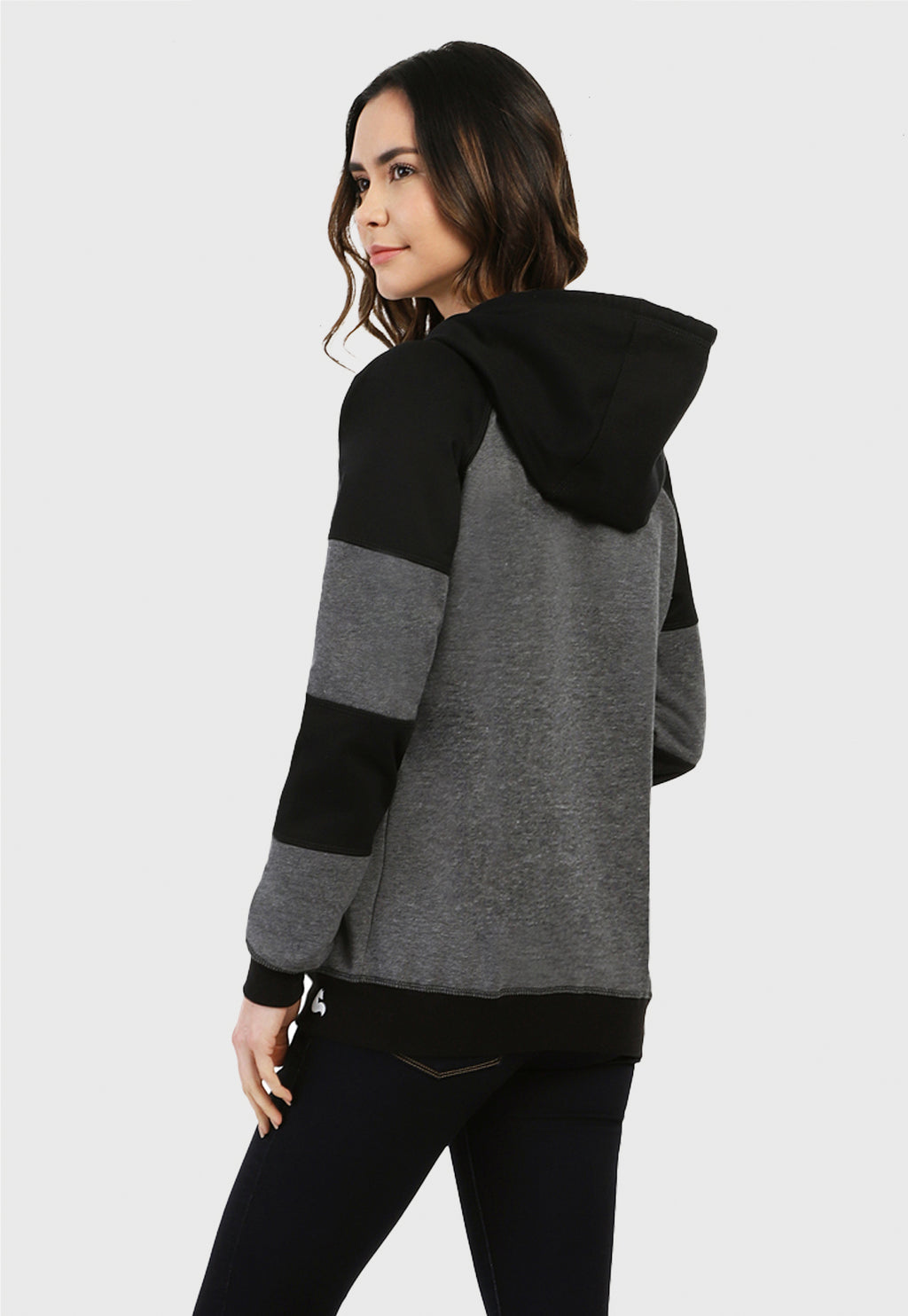 Chaqueta Hoodie para Mujer | Gris y Negra | Mapache