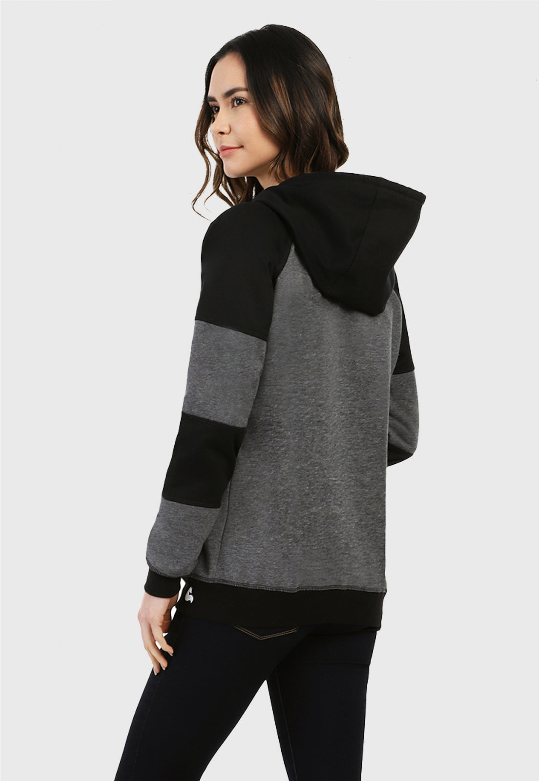 Chaqueta Hoodie para Mujer | Gris y Negra | Mapache