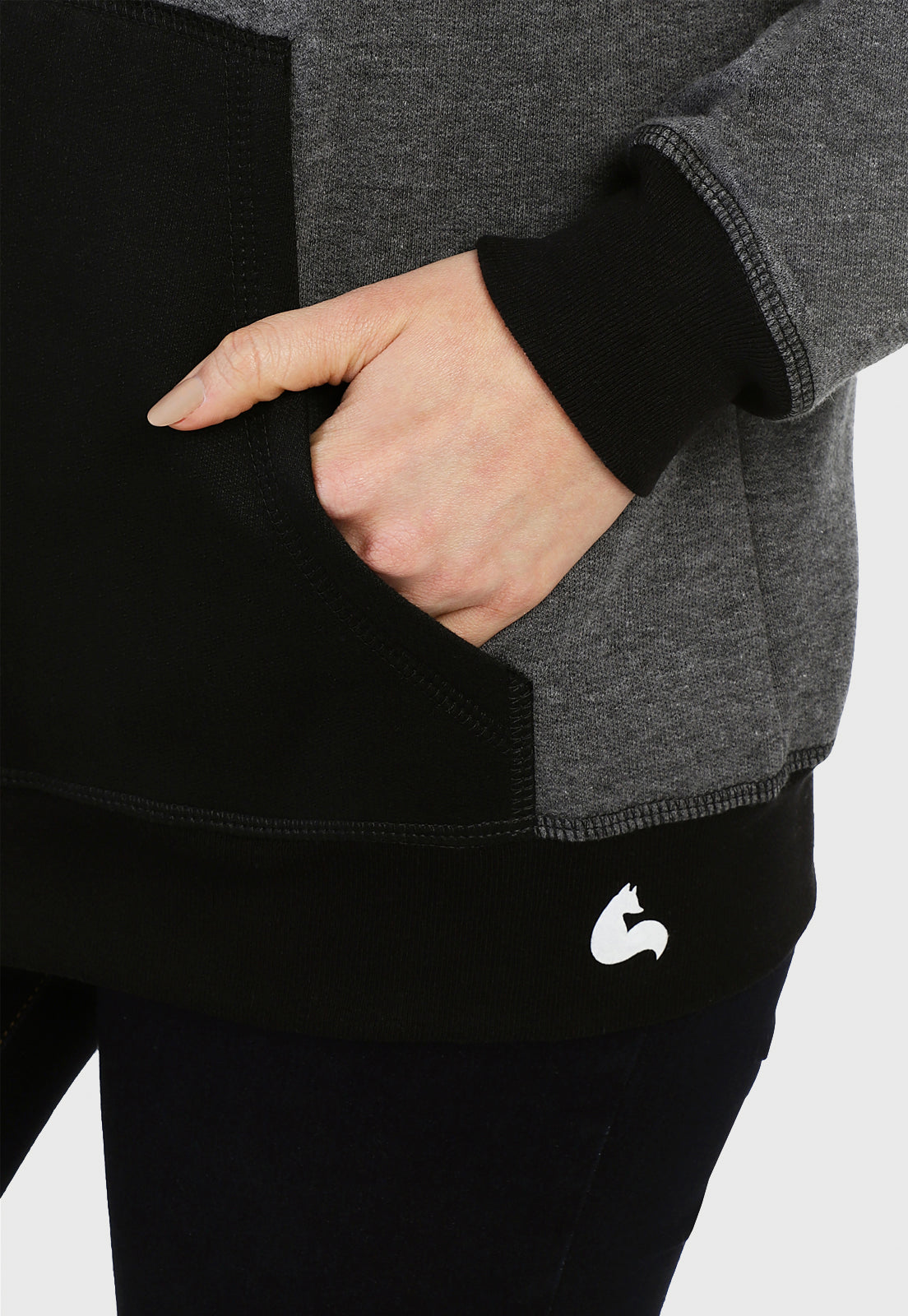 Chaqueta Hoodie para Mujer | Gris y Negra | Mapache