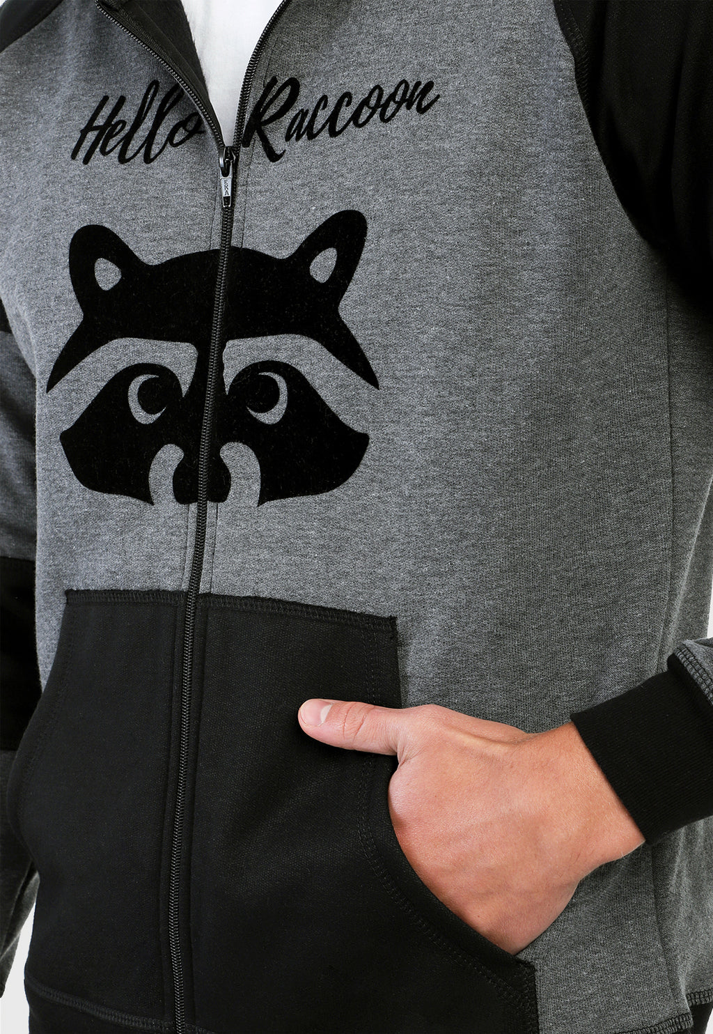 Chaqueta para Hombre | Gris y Negra | Mapache