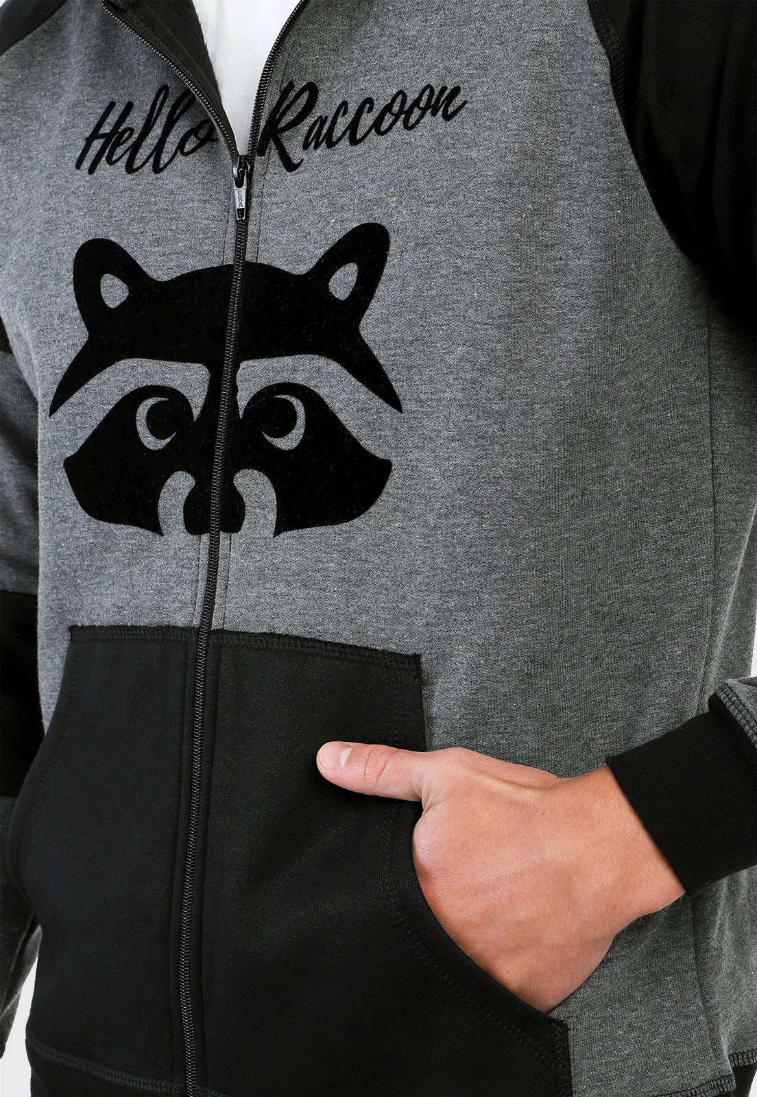 Chaqueta para Hombre | Gris y Negra | Mapache