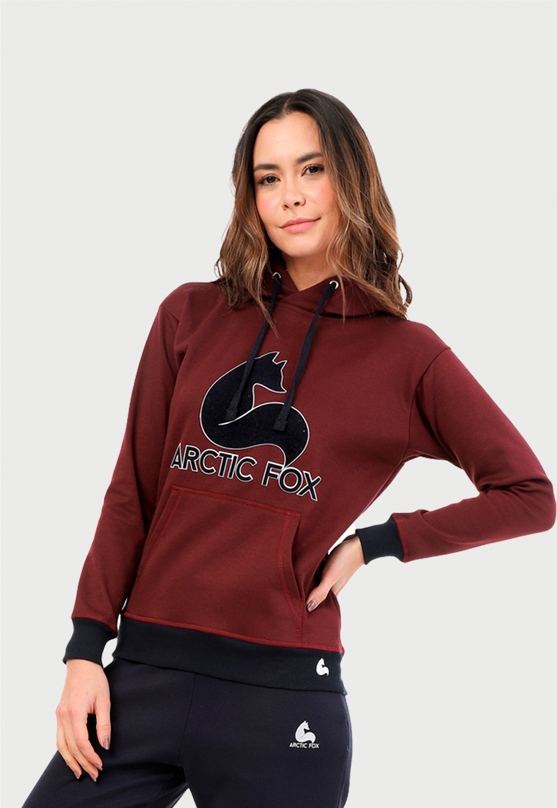 Buzo Hoodie para Mujer | Vinotinto azul | Arctic Fox