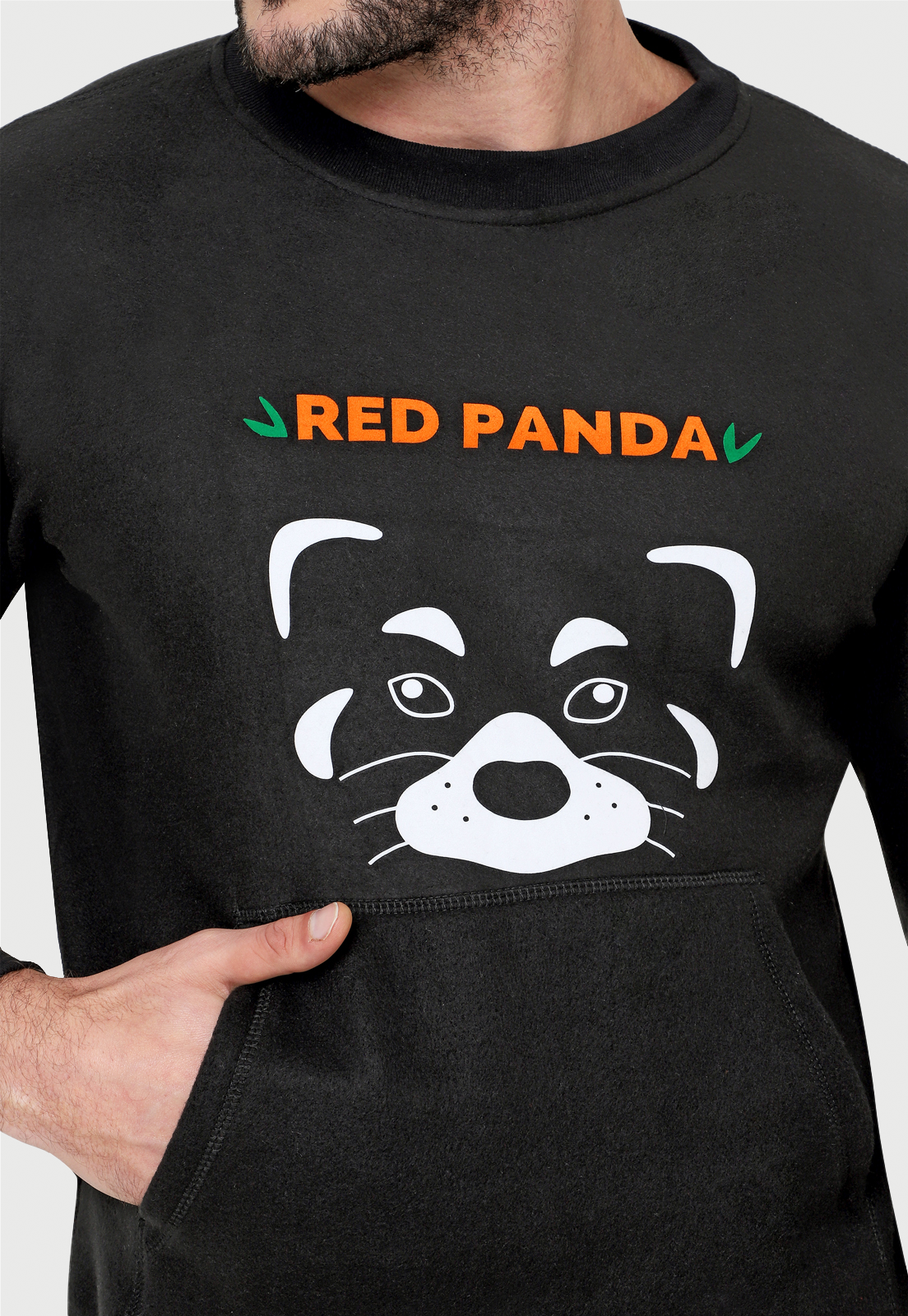 Pijama Termica Hombre Negra | Panda Rojo |Fleece |Dulceabrigo |