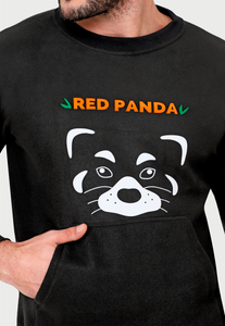 Pijama para Hombre Negra | Panda Rojo | En Fleece y Dulceabrigo | 20%