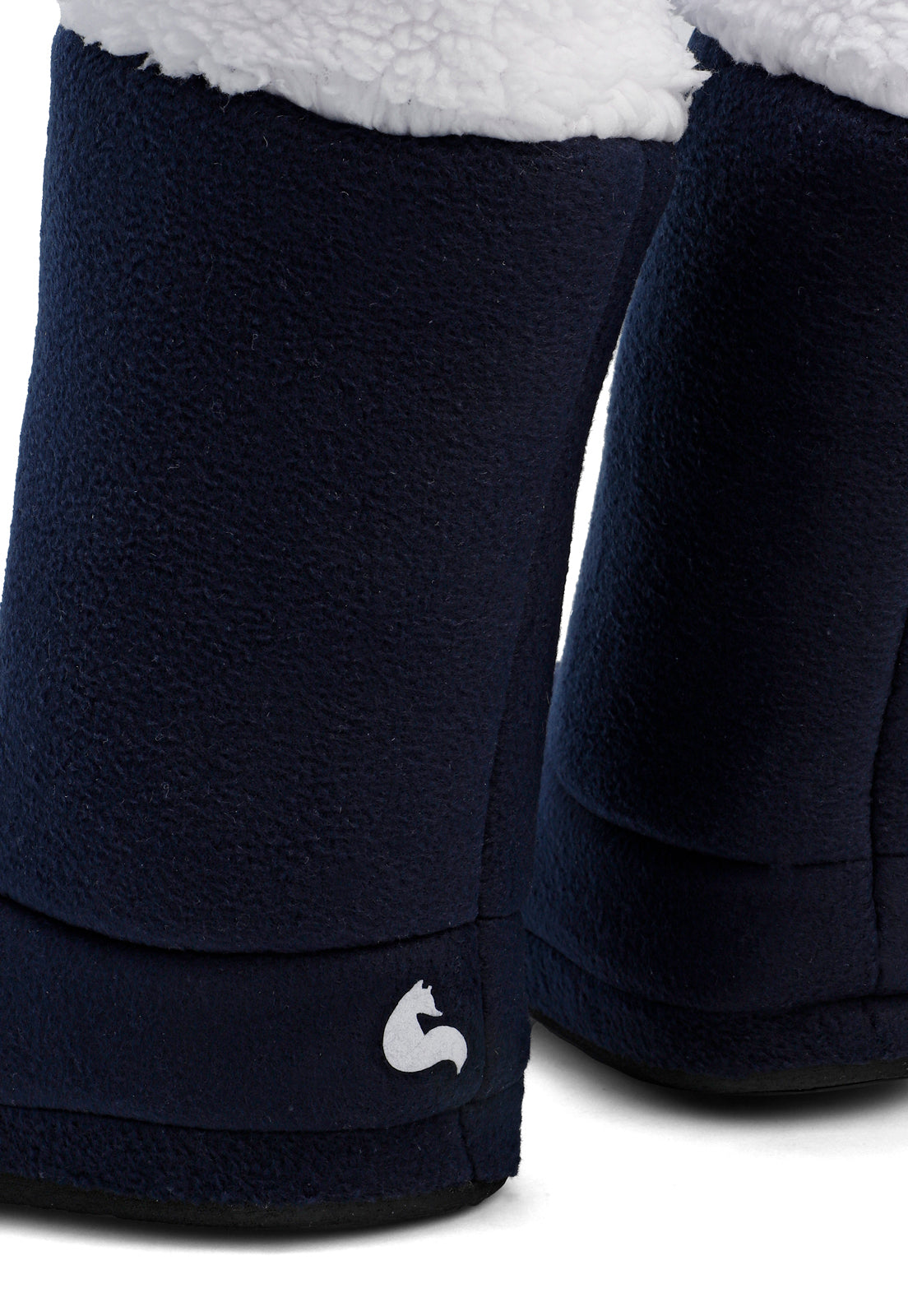 Vista  trasera y suela de pantuflas botas calentadoras azules Arctic Fox Colombia