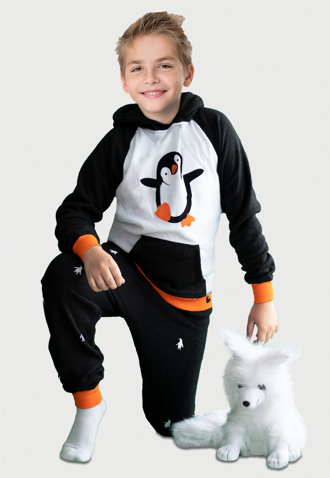 Pijama para Niños Negra | Pingüino | En Fleece