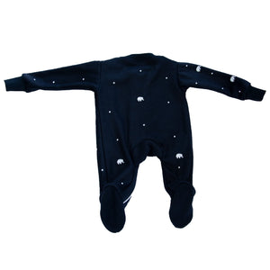 Espalda de Pijama térmica para bebé, mameluco azul con lindo elefante bebé en el pecho, diseño de Arctic Fox Colombia