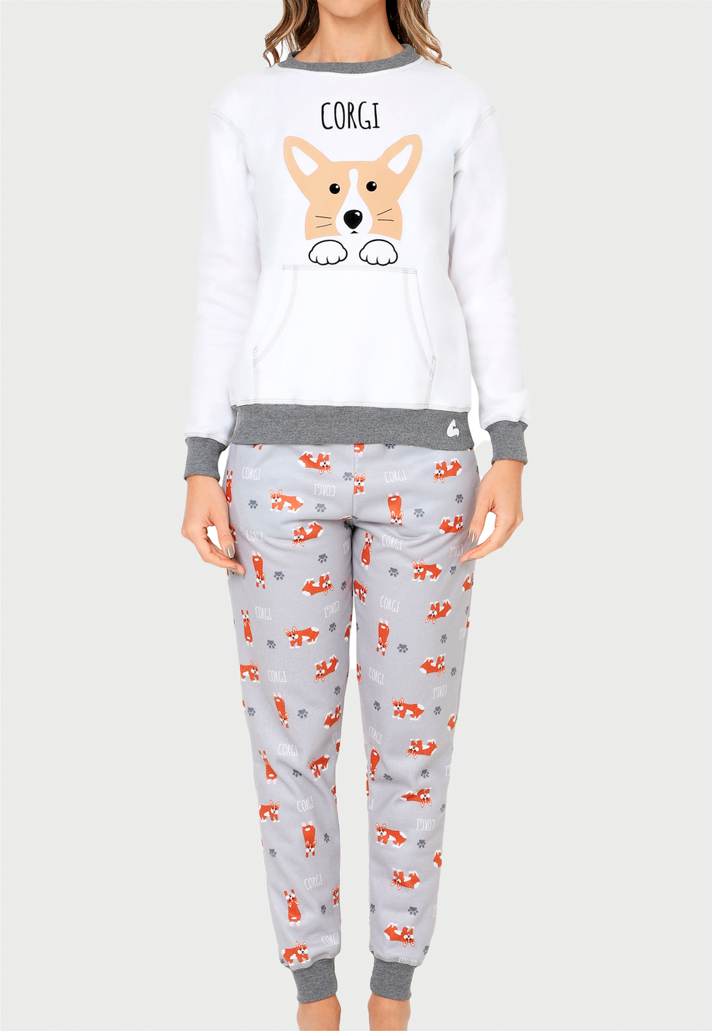 Pijama para Mujer | Corgi | en Fleece y Dulce Abrigo