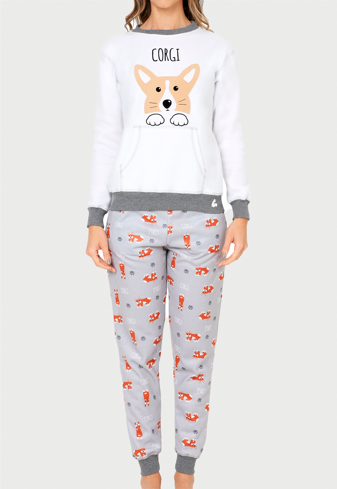 Pijama para Mujer | Corgi | en Fleece y Dulce Abrigo
