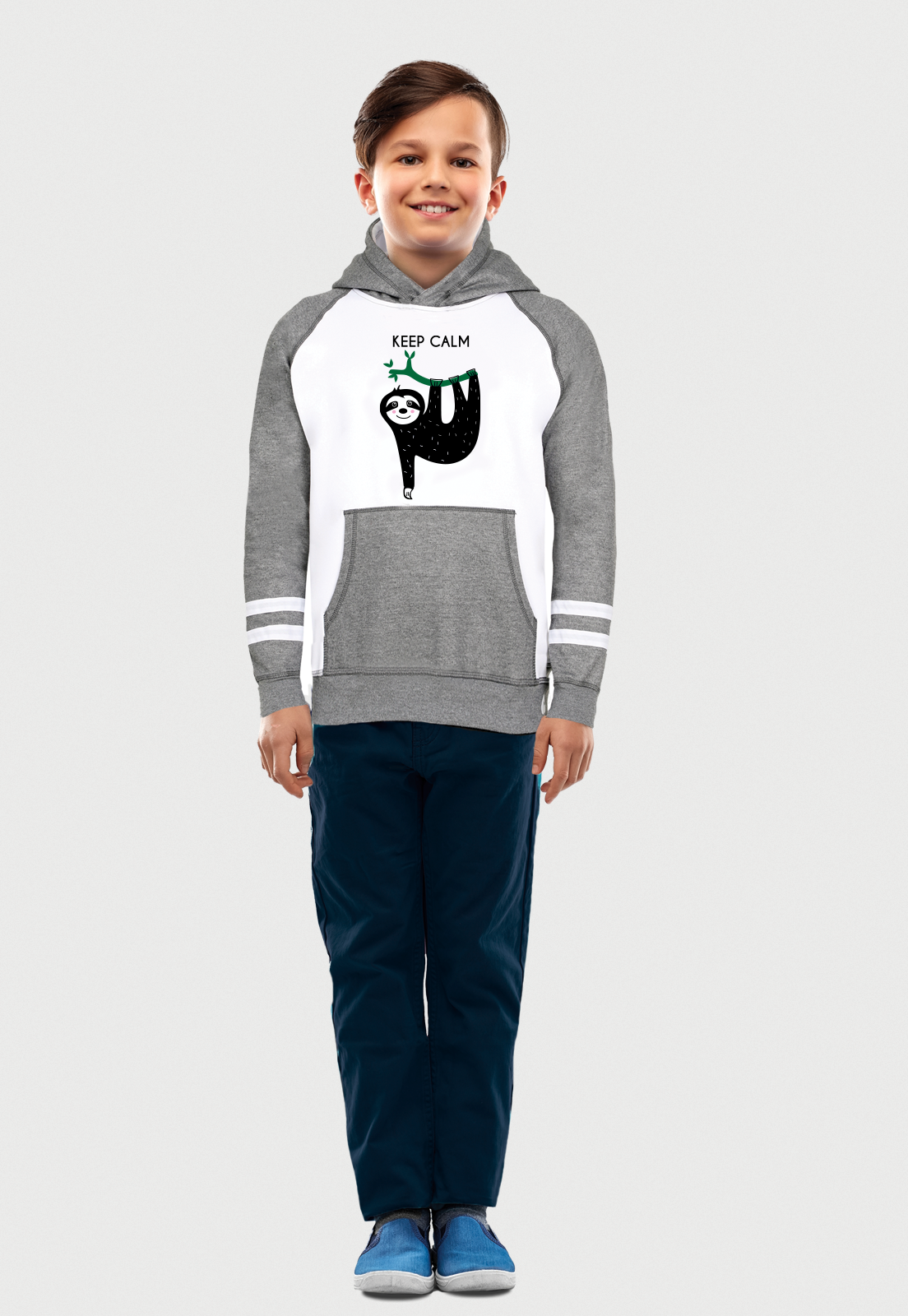 Buzo hoodie para niños | capota | gris | oso perezoso | Arctic Fox
