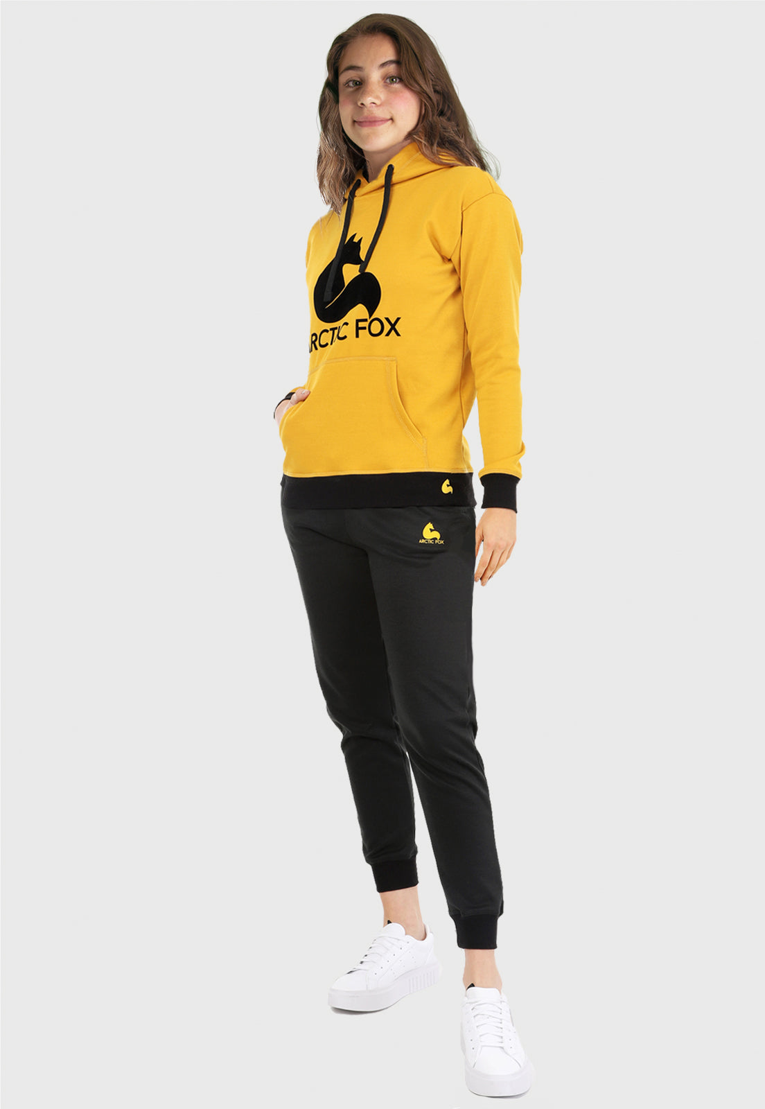 Sudadera para Niña | Hoodie Mostaza y Negro | Arctic Fox