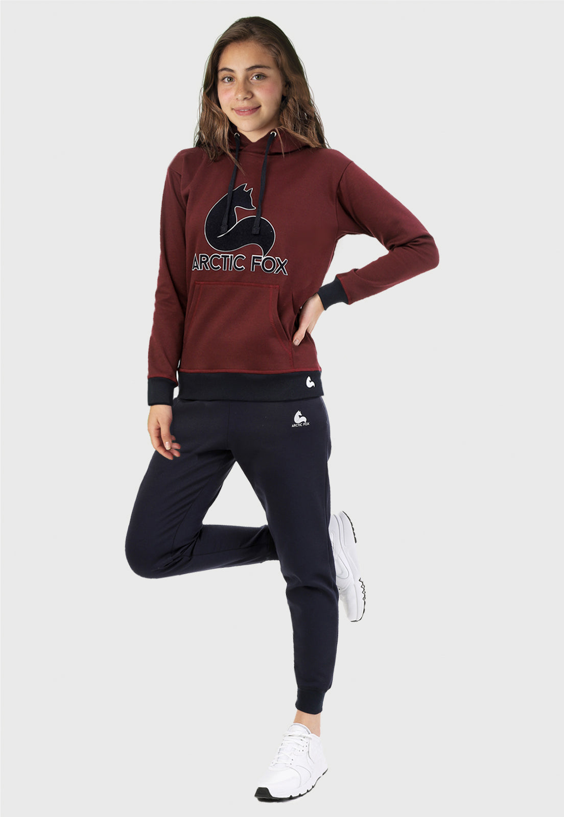 Sudadera para Niña | Hoodie Vinotinto y Azul Navy | Arctic Fox